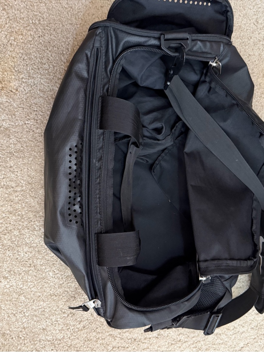 Nike Black Duffel with White Logo Accent - Picture 3 of 3